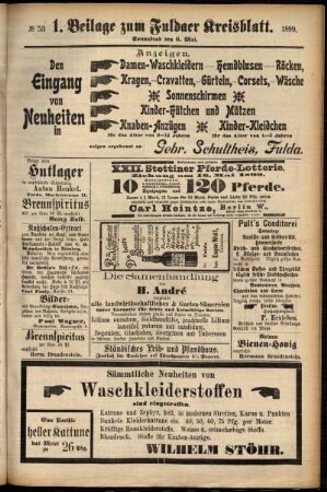 Zweite Ausgabe vom Samstag, den 06. Mai 1899.