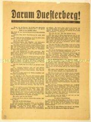 Programmatischer Wahlaufruf des Stahlhelm zur Unterstützung von Theodor Duesterberg im ersten Wahlgang der Reichspräsidentenwahl 1932