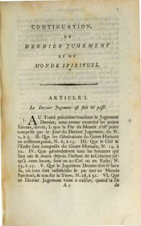 Continuation du dernier jugement et du monde spirituel