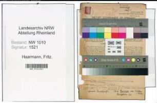 Entnazifizierung Fritz Haarmann , geb. 16.08.1894 (Kaufm.Angestellter)