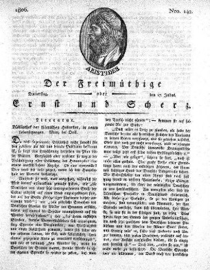Nro. 142, Donnerstag den 17. Julius 1806