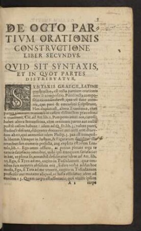 De Octo Partium Orationis Constructione Liber Secundus.