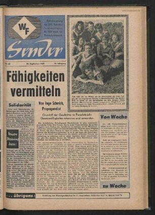 Betriebszeitung 'WF-Sender', Nr.37/1962 (20. September 1962)