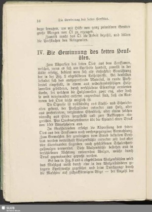 IV. Die Gewinnung des fetten Senföles