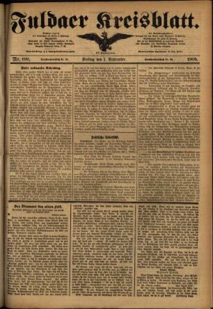 Ausgabe vom Freitag, den 01. September 1905.