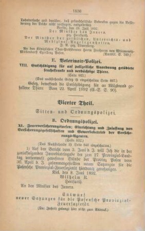 Vierter Theil. Sitten- und Ordnungspolizei
