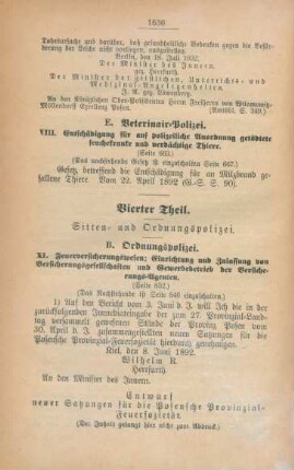 Vierter Theil. Sitten- und Ordnungspolizei