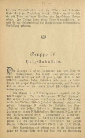 Gruppe IV. Holz-Industrie