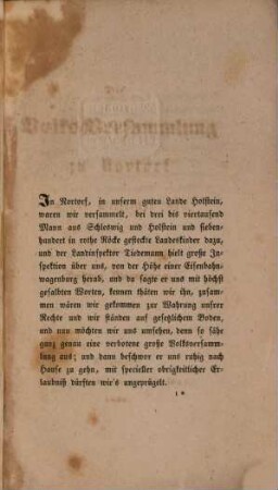 Die Volks-Versammlung zu Nortorf am 14t September 1846