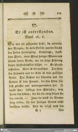 57. Er ist auferstanden. Mark. 16, 6