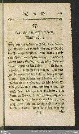 57. Er ist auferstanden. Mark. 16, 6