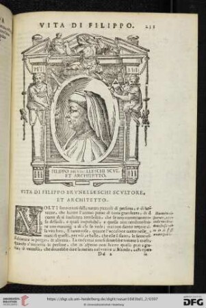 Vit di Filippo Brunelleschi Scultore, et Architetto