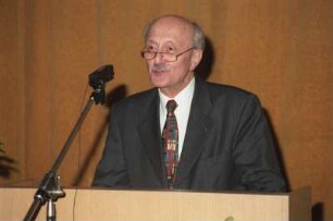 Verabschiedung Prof. Dr. Günther Gattermann : Dresden. Verabschiedung des kommissarischen Generaldirektors der SLUB Dresden, Prof. Dr. Günther Gattermann, und Begrüßung des Generaldirektors, Jürgen Hering, durch Rektor Prof. Dr. Achim Mehlhorn sowie durch die Belegschaft der SLUB am 09. Januar 1997