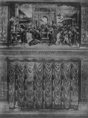 Ausmalung der Cappella Sistina — Wandmalerei des unteren Registers — Vernichtung der Rotte Korah