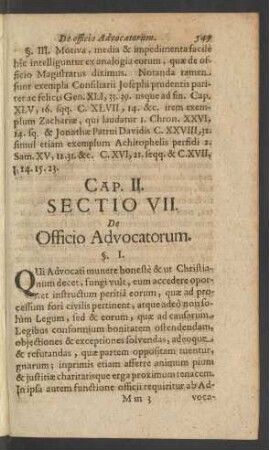 [...] Sectio VII. De Officio Advocatorum.