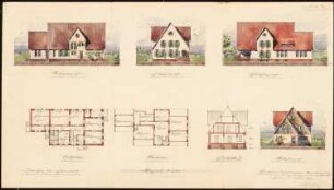 Pfarrhaus für Scharnebeck: 4 Ansichten, 2 Grundrisse, Schnitt, 1:200
