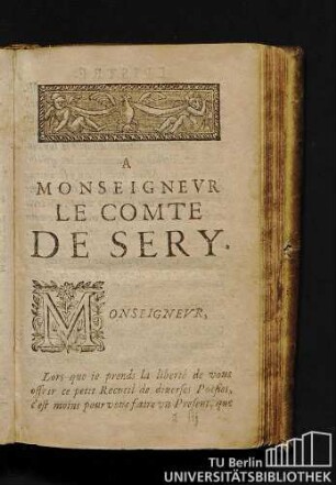 A Monseignevr Le Comte De Sery.
