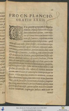 Pro Gnaeo Plancio Oratio XXXII