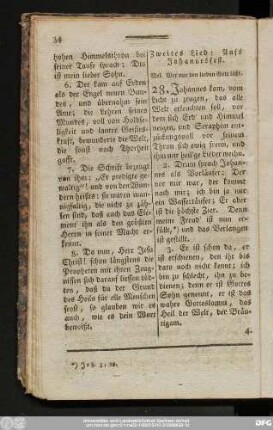 [28]. Zweites Lied: Aufs Johannisfest.