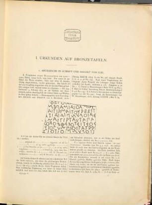 Die Inschriften von Olympia, [1]. Textband