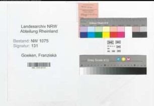 Entnazifizierung Franziska Goeken , geb. 18.01.1892 ()