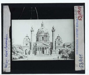 Wien, Karlskirche : Ansicht vom Karlsplatz