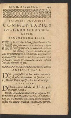 Johannis Piscatoris Commentarius In Librum Secundum Regum