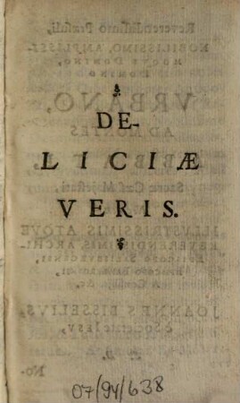 Joannis Bisselii Societatis Jesu Deliciae Veris