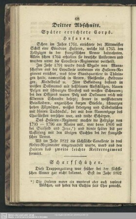 Dritter Abschnitt. Später errichtete Corps