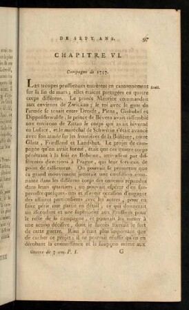 97-110, Campagne 1757. Les troupes prussiennes entrèrent en cantonnement...