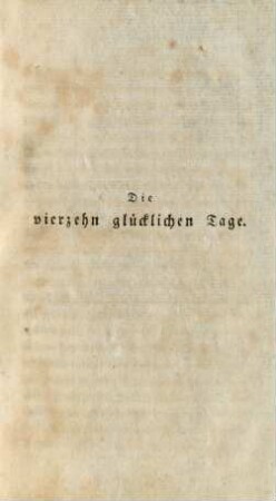 Die vierzehn glücklichen Tage