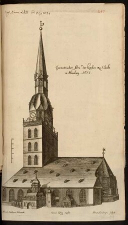 Geometrischer Abris der Kirchen zu S. Jacobi in Hamburg. 1675.