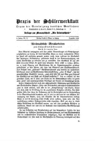 Praxis der Schülerwerkstatt