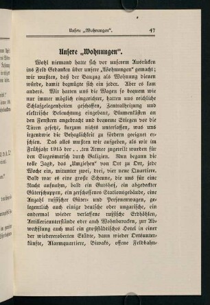 47-63, Unsere "Wohnungen" - Im Feuer russischer Maschinengewehre