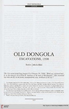 10: Old Dongola : excavations, 1998