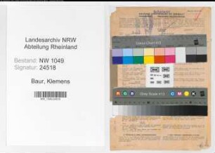 Entnazifizierung Klemens Baur , geb. 17.04.1899 (Lehrer)