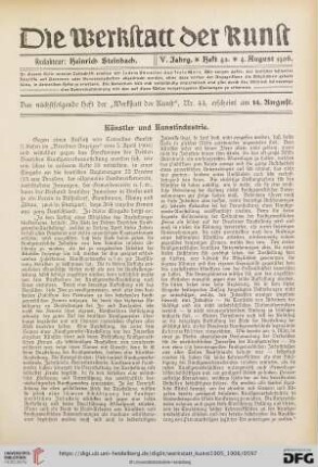 Künstler und Kunstindustrie