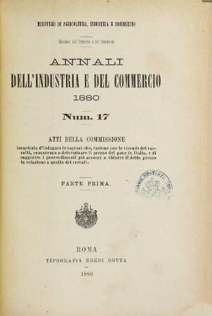 Annali del industria e del commercio. 17. 1880