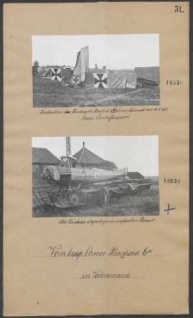 Bei Cambrai abgeschossener englischer "Parasol"