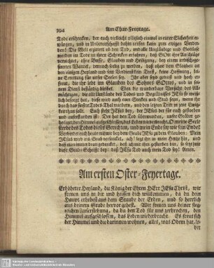 Am ersten Oster-Feyertage