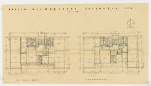 Wohnhaus Uhlandstraße 158, Berlin-Wilmersdorf: Grundrisse 1.-2. Obergeschoss 1:100
