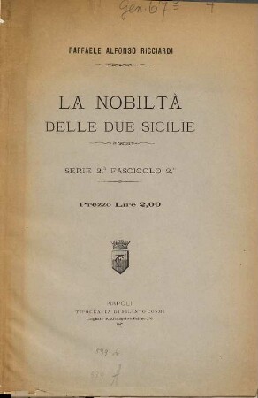 La Nobilità del regno delle due Sicilie, II,2