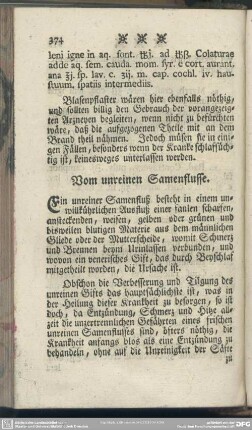 Vom unreinen Samenflusse