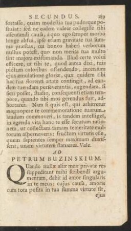 Ad Petrum Buzinskium.