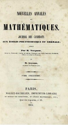 13: Nouvelles annales de mathématiques