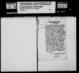 Mahnungen des Kaisers Karl V. wegen rückständiger Zahlungen zur Unterhaltung des Reichskammergerichts.