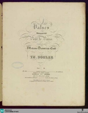 Valses brillantes pour le piano : Oeuv. 26