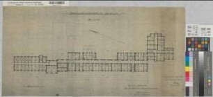 Arnsberg (Arnsberg) Regierung Grundriß Erdgeschoß 1946/55 1 : 200 41 x 82 Pause Staatshochbauamt Arnsberg