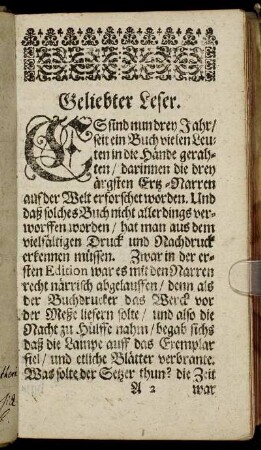 Geliebter Leser.