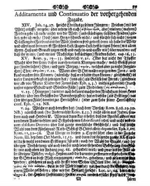 Additamenta und Continuatio der vorhergehenden Zugabe.